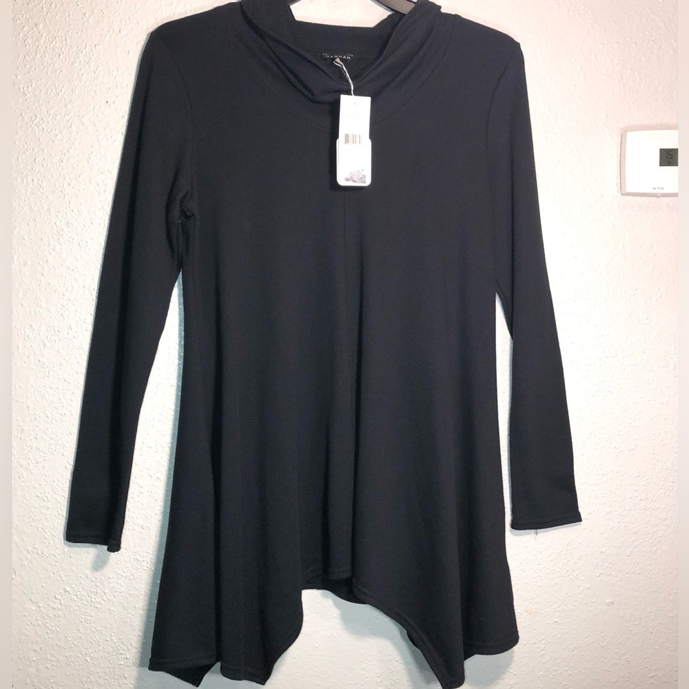 HANNAH N.W.T. SIZE SMALL COLOR CAVIAR BLACK TUNIC 20”PIT 2 PIT 34”LENGTH